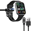 Lamshaw Compatible with Nerunsa Smart Watch Charger, Magnetic USB Charging Cable Replacement Charger Cable Compatible with Nerunsa Q23 1.69 Smart Watch / Q23 1.69 Smart Watch (2 pack-Black+Black)