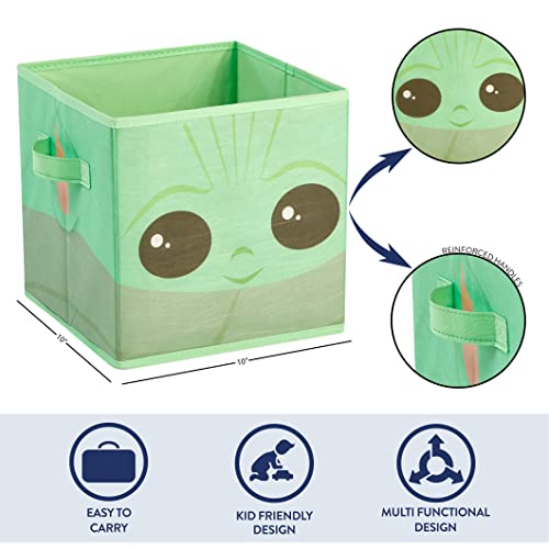 Image of Star Wars The Mandalorian Grogu aka The Child Collapsible Storage Cubes, Set of 2, 10 inchx10 inch
