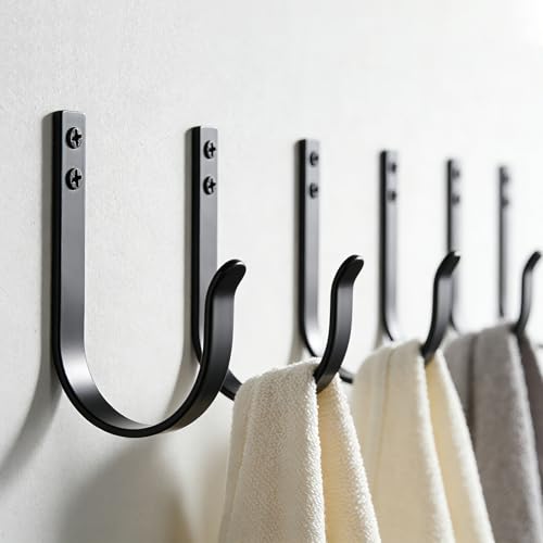 NLOYCOR 6 Pack Heavy Duty Wall Hooks, 22 LB Load