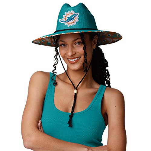 Image of FOCO Men's NCAA College Team Logo Floral Straw Sun Hat