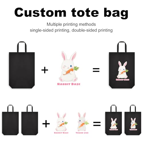 Waboopuv Custom Tote Bags Black