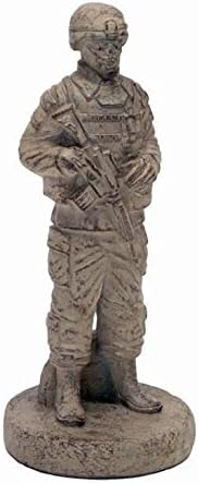 Solid Rock Stoneworks Small Standing Soldier 13in Tall Desert Sand Brown Color