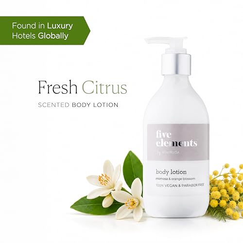Image of Kimirica Five Elements Moisturizing Scented Body Lotion with Tangerine and Green Tea for All Skin Type | Instant Hydration| Vegan and Paraben-Free | for Men & Women | 300ml