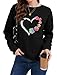 Sunidol Womens Dog Mom Sweatshirts Dog Paw Print Heart Print Color Block Long Sleeve Crewneck Pullover Casual Blouse Tops Black M