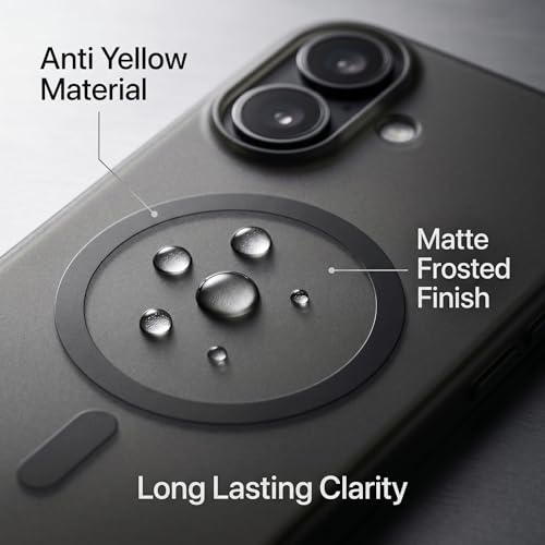 Image of amazon basics Luxury Paper Thin Case Cover for iPhone 17 | Matte Finish | Compatible with magsafe | (Black, iPhone 17)