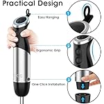 KOIOS Upgraded Immersion Blender Handheld, 1000W 12-Speed 5 in 1 Hand Mixer Stick Blender with 304 Stainless Steel Blade,Food Processor,Beaker,Egg Whisk&Milk Frother,Non-BPA,Smoothies Purée Baby Food - Image 5