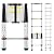 Happybuy Telescoping Ladder, 12.5 FT Aluminum Extension Ladder, 375 LBS Capacity, One-Button Retraction, Non-Slip Feet, Portable Compact Ladder for Home, RV, Loft