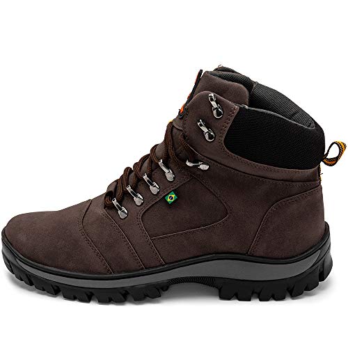 Bota Coturno Adventure Masculino Militar Confort (39, Marrom, preto)