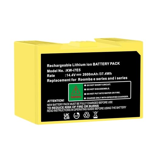 Genérico Batería de Iones de Litio de Repuesto, Compatible con iRobot Roomba Serie E, E5, E6, Serie I, I7, I7+, I8, 5150 E5150 E515020 E5152 E5154 E5158 (Color Aleatorio)(1x Yellow Battery)