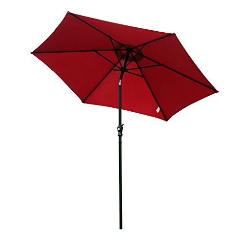 Outsunny Sombrilla Parasol para Jardín Patio Terraza Playa Piscina Reclinable con Manivela Protector UV ?2.7x2.35m Aluminio