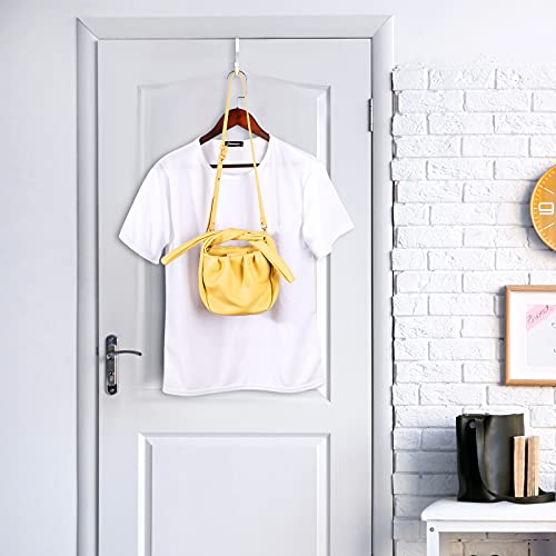 Hotop 2 Pcs Metal Over The Door Hooks, Clothes Hanger, White by Hotop - Used condition - Image 4