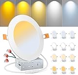 Miootly Recessed Lighting 6 Inch Ultra-Thin LED Ceiling Light Fixture with Metal Junction Box, 2700K