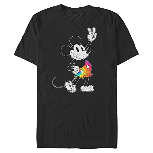 T-shirt Mickey original Disney imprimé tie-dye noir pour homme 3XL