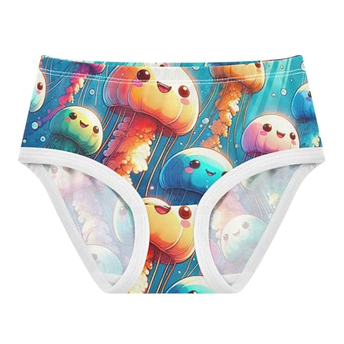 Playful Cute Colorful Jellyfish Girls Underwear Toddlers 2t Cotton Girl Panties Cute Fun Print Undies Kids Briefs