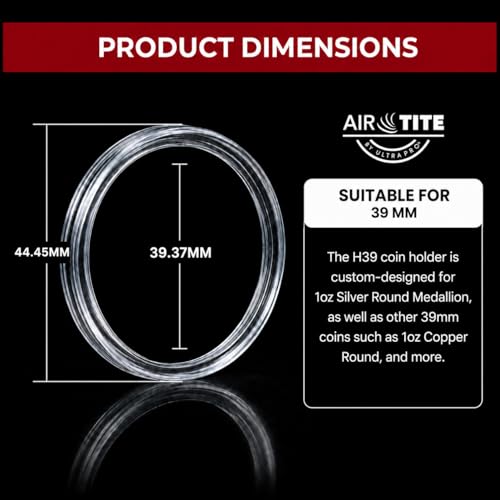 Air-Tite Holder H39 para monedas 39mm 25 piezas miniatura 4