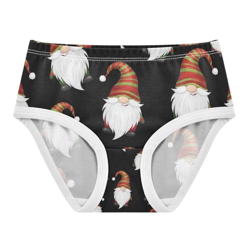 Underwear Girls, Cute Christmas Gnomes Black Toddler Panties, Cotton Girls Underwear, 2T–8 Years