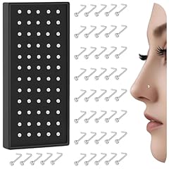40Pcs L Nose Rings-silvery