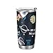 Space Doodle Cartoon Space Rockets, pianeti, stelle, luna, slogan Tumbler con coperchio e cannuccia, senza BPA, tazza termica termica termica da 567 g, in acciaio inox a doppia parete
