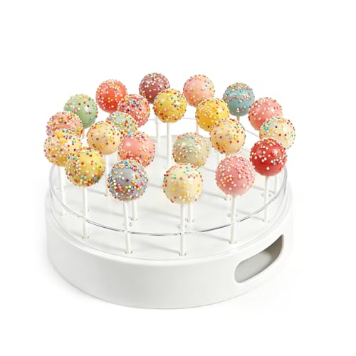 Gyism 22 Löcher Cake Pop Ständer Runden Cakepopständer Ø21CM Candy Bar für Cake Pops Halter zum Dekorieren und Präsentieren von Cake Pops Perfekt für Kindergeburtstag Dessert Tisch Party Deko (Groß)