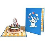 Genérico Tarjeta Tridimensional - Recuerdo de Papel 3D de Huevo y Conejito de Primavera,Tarjeta de Mensaje Sentido para Pascua - Para Marido, Novia, Madre, Padre, Profesores, Amigos, Familia Y Esposa