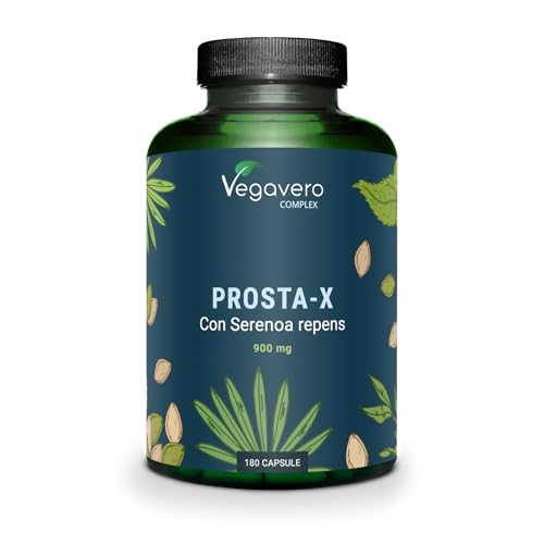 Apoyo Próstata Vegavero | Saw Palmetto 900 mg | Extracto 20:1 | 180 Cápsulas | Con Ortiga Verde, Sauzgatillo, Calabaza | Salud Vías Urinarias | Vegano