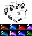 SHOYO Pond Lights, Color Changing Spotlights with Timer, Submersible Fountain Lights Memory Dim Adjustable IP68 Waterproof Underwater RGB for Outdoor Garden Yard Lawn Water Pond Fountain, 4 in Set