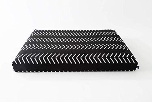 LAY LO Pets Black Chevron Designer Dog Bed for Medium to Large Pets. Breathable Durable Washable Covers with Waterproof Mattress.…