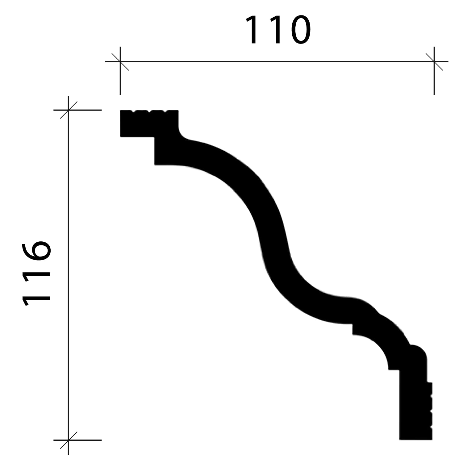 Profhome Cornisas 650245-box 200 cm x 1,1 cm x 1,2 cm Poliestireno extruido (XPS) pretratado 8 molduras / 16 m