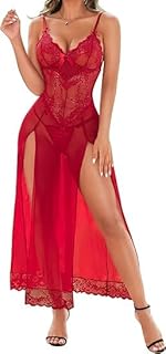 RSLOVE Women Lingerie Babydoll Sexy Nightgown Lace Chemise Exotic Sleepwear Nighty