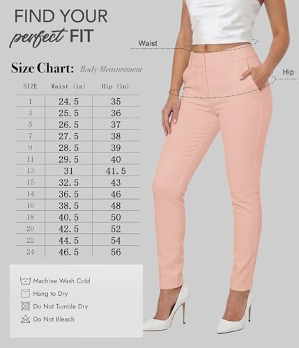 Image of Hybrid & Company Women's Work Chino Pants | Super comfy stretch fabric, flat front design, tailored fit, suitable for office, work, casual wear, and everyday comfort