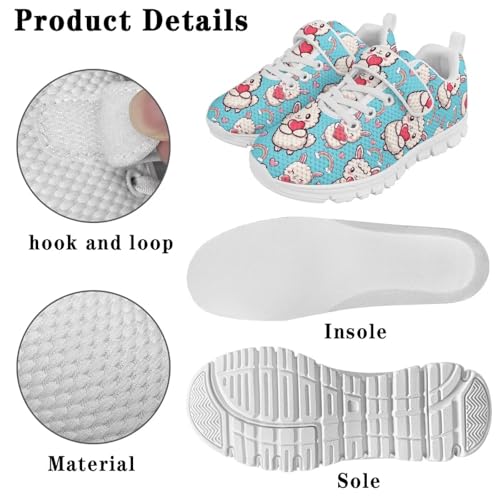 Boys Girls Shoes for Little Kids/Big Kids Machine Washable Lightweight Comfy Athletic Running Shoes Kids Sneakers Light Sheep Rainbow Love Pattern 5