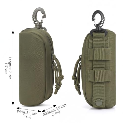 Image of Peminkoo Tactical MOLLE Glasses Case Shockproof Sunglasses Pouch with Clip