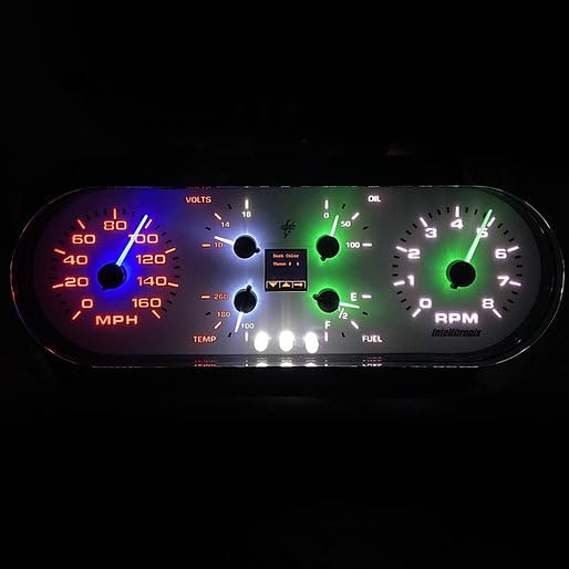 1962-1965 Chevy Nova Digital Gauge Cluster Kit | Multi-Color LED Dash Panel | Classic Chevy II Instrument Display Upgrade | Speedometer, Tach, Oil, Temp, Volts, Fuel