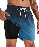 Short de sport 2-en-1 : La matière extensible dans les 4 directions et à séchage rapide vous permet une gamme complète de mouvements sans restriction. Parfait pour la natation, le surf, la salle de sport, l'entraînement, la course, le fitness, le basket-ball et les activités de plein air d'été.