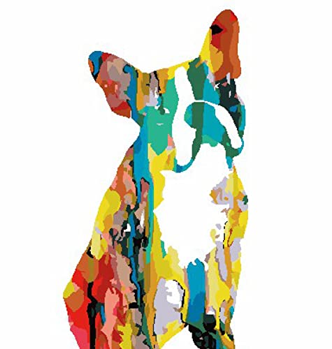 Peinture au diamant 5D chien coloré en kit de broderie strass 30x40cm