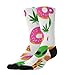 Meaudiwes Fashion Dress Decor Socks, Comfortable Work Leisure Sports Socks For Girls And Boys Alien Donut Pot Leaf Weedleaf Pizza White