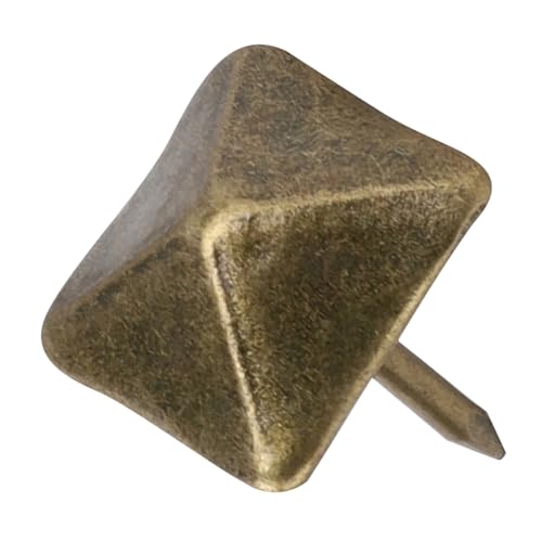 Perni Antichi a Testa Quadrata, 50 Pezzi Chiodo per Porta Tappezzeria Retro Ciano Bronzo Ferro Accessori Hardware Decorativi per Mobili per Scatola (Lunghezza laterale 14 mm*Lunghezza totale 20 mm)