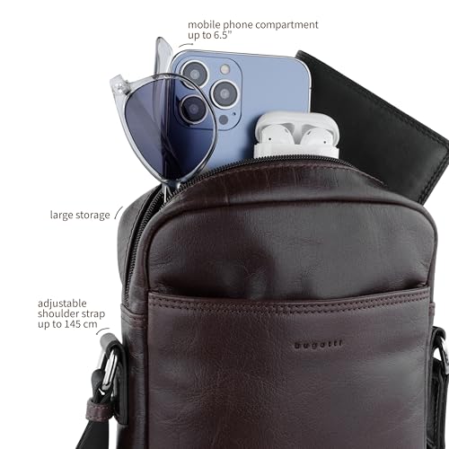 Bolso bandolera bugatti Savona de piel genuina: bolso cruzado de calidad 5