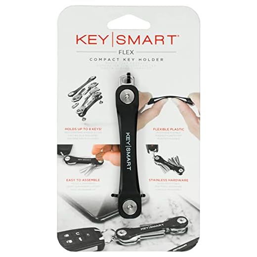 KeySmart Flex - Llavero y organizador de llaves compacto (hasta 8 llaves, Negro)