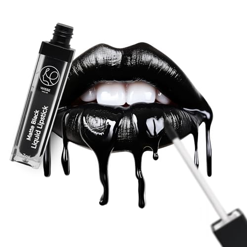 Wisse Make Up MATTE BLACK Liquid Lipstick Lip Gloss, Highly Pigmented, Long Lasting, Full-Coverage, Vegan and Cruelty-Free - Image 5