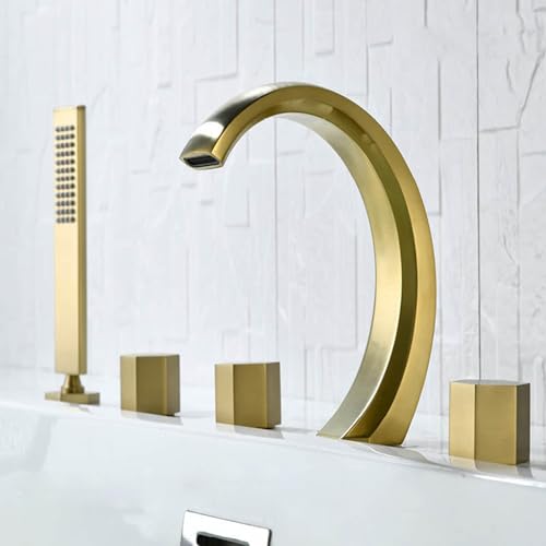 Robinet de bain cascade anti-éclaboussures noir mitigeur bain-douche col de cygne 2 modes - 2
