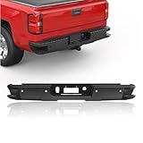 MOSTPLUS Rear Bumper Compatible with Chevy Silverado GMC Sierra 1500 2014-2018 Black (w/Sensor Hole)