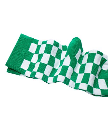 Kids Novelty Checkered Crew Socks, Cotton Anklet Socks for Toddler Little Big Boys Girls, 3/5 Pack, Size S-XXL4