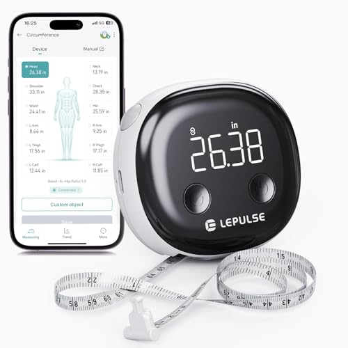 Lepulse Smart Body Tape Measure, Bluetooth Measuring Tape for Body
