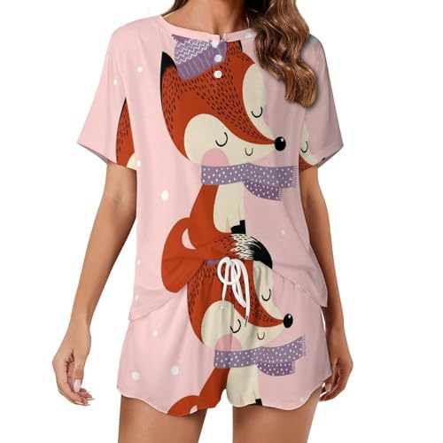 Pyjama court femme Renard Cerise pour vos douces soirées d'été