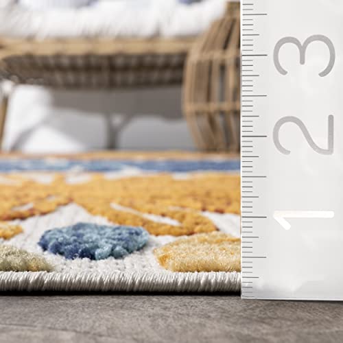 Nuloom Monique Floral Indoor/Outdoor Area Rug, 4' Round, Blue #TOP5