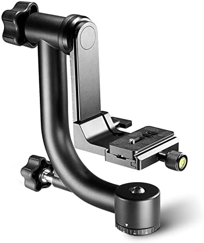 Neewer Professional Heavy Duty Metal 360 degree Panoramic Gimbal Tripod Head with Standard 1/4'' Quick Release Plate and Bubble Level for Digital SLR Cameras up to 30lbs/13.6 kg