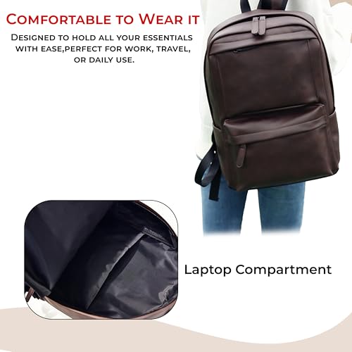 Image of Kraptick Multi-functional Backpack-Waterproof Laptop Backpack, Office Bag with PU Leather Design, Professional Bag for Laptops and Work, Durable and Stylish Bags for Travel