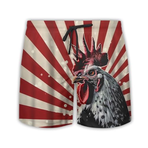 Pantalon court homme quick dry imprimé coq maillot de bain respirant
