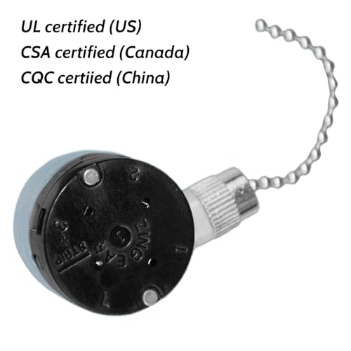 Image of Zing Ear ZE-208D Pull Chain Switch 3 Speed 8 Wire 3A 250VAC 6A 125VAC Cord Control Ceiling Fan Repair Kits Replacement Tools Hanging Fans Lights Appliances Cabinet Wall Lamps 3PCS（Argent）